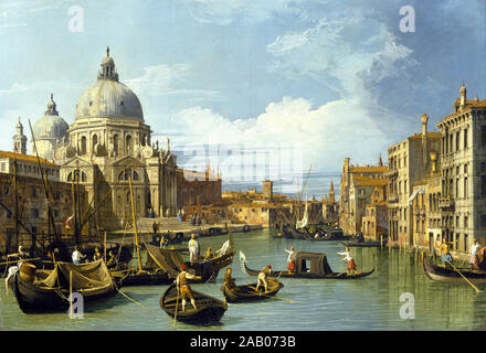 L'entrée du Grand Canal, Venise par Canaletto, c. 1730 Banque D'Images