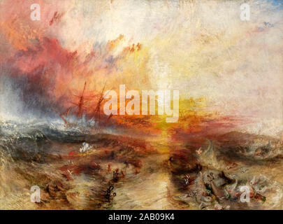JMW Turner peinture. Navire d'esclaves (jeter par-dessus bord les esclavagistes les morts et les mourants, le typhon) par JMW Turner (1775-1851), huile sur toile, 1840 Banque D'Images