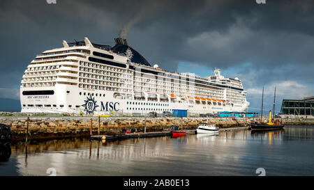 TRONDHEIM, NORVÈGE - 7 septembre 2019 : MS MSC Orchestra est un bateau de croisière qui a été construit en 2007 pour des croisières MSC. Elle est le deuxième navire de la Musica Banque D'Images