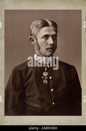 L'archiduc François-Ferdinand d'Autriche (1863 - 1914) en uniforme comme majeure en régiment d'infanterie. La lithographie. Vienne Banque D'Images