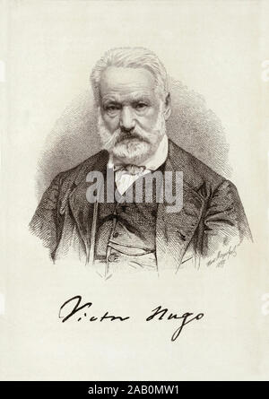 Victor Marie Hugo (1802 - 1885) est un poète, romancier, dramaturge et du mouvement romantique. Hugo est considéré comme l'un des plus grands et Banque D'Images