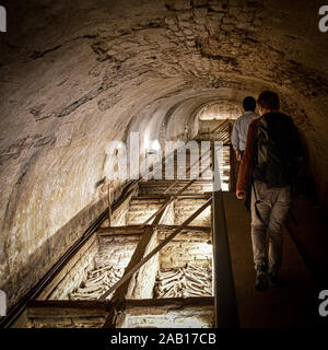 Lima, Pérou - Nov 19, 2019 : Le métro catacombes du couvent de San Francisco Banque D'Images