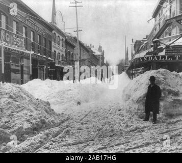 New York après blizzard en 1888. Pierpont de Fulton St. Banque D'Images