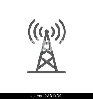 L'icône de la ligne d'antenne sur fond blanc Illustration de Vecteur