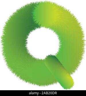 Lettre A. Furry vector font faits de branches de sapin pour la nouvelle année. Illustration de Vecteur