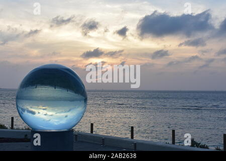 L'Horizon en verre de plage de l'estran de la baie Champion Geraldton Banque D'Images