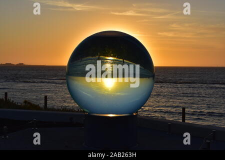 L'Horizon en verre de plage de l'estran de la baie Champion Geraldton Banque D'Images