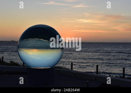 L'Horizon en verre de plage de l'estran de la baie Champion Geraldton Banque D'Images