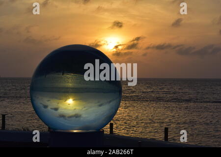 L'Horizon en verre de plage de l'estran de la baie Champion Geraldton Banque D'Images