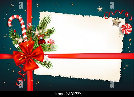 Arrière-plan de fête avec des décorations d'hiver Illustration de Vecteur