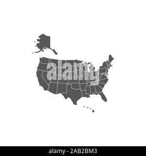 United States Map, carte des États-Unis. Vector illustration. Illustration de Vecteur