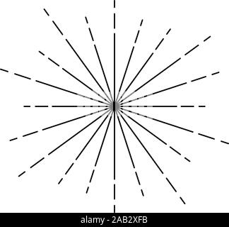 Rayons d'Artifice Sunburst faisceau de rayons radiaux Sparkle lignes concentriques Starburst Flare Glaze lignes éclat contour icône illustration vectorielle couleur noir Illustration de Vecteur