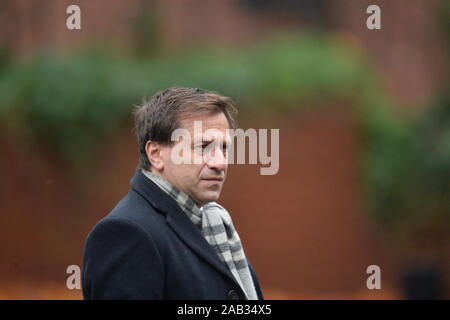 Poursuivre QC Richard Matthews arrivant à Preston Crown Court pour le procès de Hillsborough match le commandant David Duckenfield, qui est accusé de l'homicide involontaire coupable par négligence grave de 95 supporters de Liverpool en 1989 FA Cup demi-finale. Banque D'Images