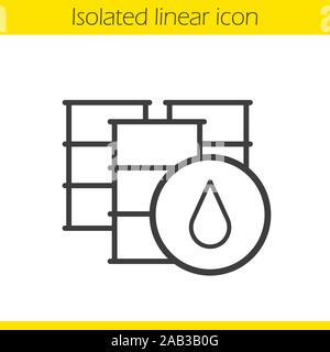 Barils de pétrole icône linéaire. Fine ligne illustration.symbole de contour. Dessin vectoriel aperçu isolés Illustration de Vecteur