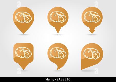 Le fromage de chèvre borne d'une icône. Pointeur de carte des animaux de ferme. Marqueur de carte. Symbole graphique pour votre site web design, logo, app, l'assurance-chômage. Vector illustration Illustration de Vecteur