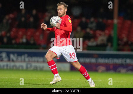 19 novembre 2019, dans le comté de sol, Swindon, Angleterre ; unis en FA Cup, Premier tour Replay, Swindon Town v Cheltenham Town : Jordanie Lyden de Swindon Town Crédit : Gareth Dalley/News Images Banque D'Images