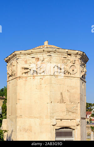 Détail de la Tour des vents à Athènes, Grèce Banque D'Images