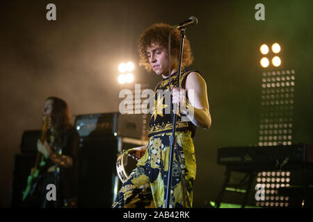 Greta Van Fleet in concerto tout' Alcatraz (MI). Foto di Davide Merli par www.rockon.it Banque D'Images