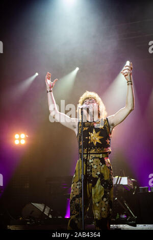 Greta Van Fleet in concerto tout' Alcatraz (MI). Foto di Davide Merli par www.rockon.it Banque D'Images