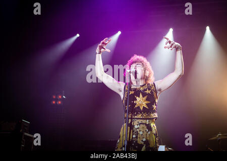 Greta Van Fleet in concerto tout' Alcatraz (MI). Foto di Davide Merli par www.rockon.it Banque D'Images