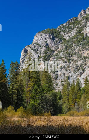 North Dome vu de Meadow Zumwalt Boucle dans la région de Cedar Grove Kings Canyon National Park, California, USA Banque D'Images