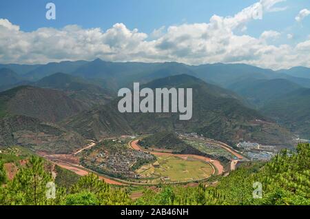 Village de pêcheurs de Taiji est située sur un coude de la rivière, près de Nuodeng Bijiang, dans le comté de Yunlong , Préfecture de Dali, Yunnan (Chine) Banque D'Images