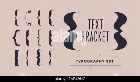 Support, les accolades, les parenthèses. Typographie ensemble d'accolades Illustration de Vecteur