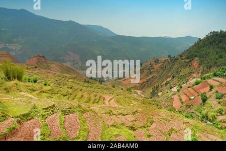 Paysage de la région du Yunlong, province du Yunnan, Chine. Banque D'Images