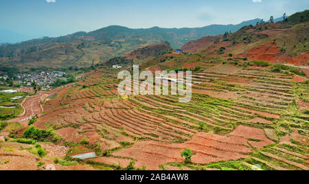 Paysage de la région du Yunlong, province du Yunnan, Chine. Banque D'Images