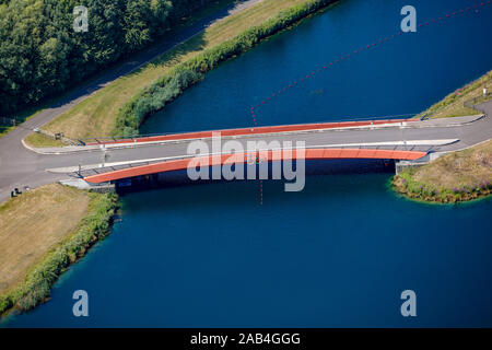 Vue aérienne d'un pont au parc olympique, Londres, Royaume-Uni Banque D'Images