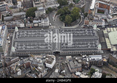 Vue aérienne du marché Smithfield à Londres, Royaume-Uni Banque D'Images