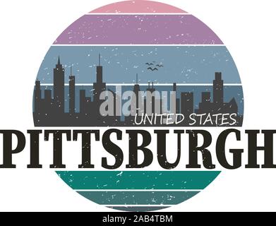 Pittsburgh belle ville à visiter. vector illustration conception de t-shirt Illustration de Vecteur