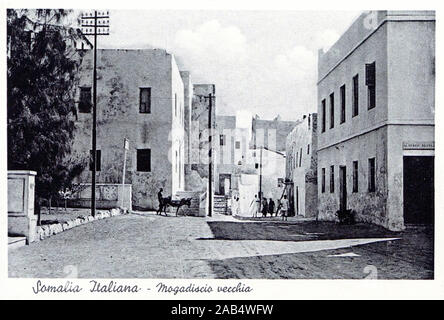 Carte postale historique 1935. Mogadiscio Banque D'Images
