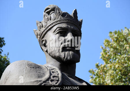 Amir Timur assis sur son trône à Samarkand en Ouzbékistan Banque D'Images