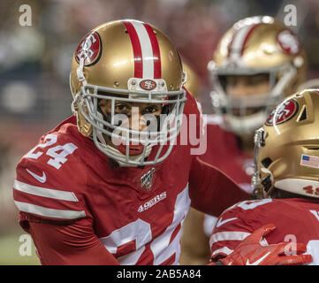 Santa Clara, Californie, États-Unis. 24 Nov, 2019. San Francisco 49ers arrière défensif K'Waun Williams (24) le dimanche, Novembre 24, 2019, au stade de Lévis à Santa Clara, en Californie. Les 49ers défait les packers 37-8. Crédit : Al Golub/ZUMA/Alamy Fil Live News Banque D'Images
