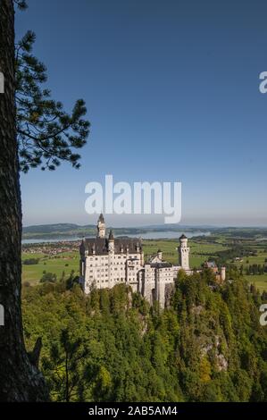 Vue depuis le château de Neuschwanstein à Marienbrücke, dans l'arrière-plan le Forggensee, Schwangau bei Füssen, souabe, Bavière, Allemagne, Europe Banque D'Images