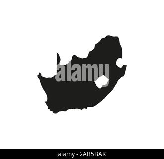 Carte de l'Afrique du Sud, sur fond blanc. Vector illustration. Illustration de Vecteur