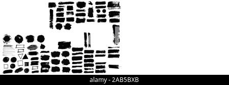 Coups de pinceau. Pinceaux Vector set. Taches de peinture mouchetures. Illustration de Vecteur