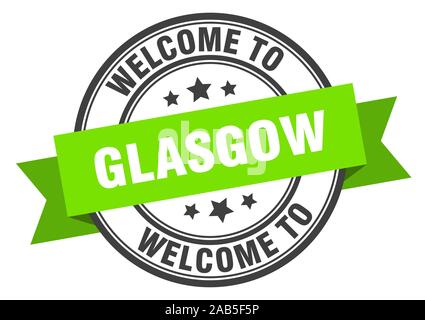 Glasgow stamp. Bienvenue à Glasgow green sign Illustration de Vecteur