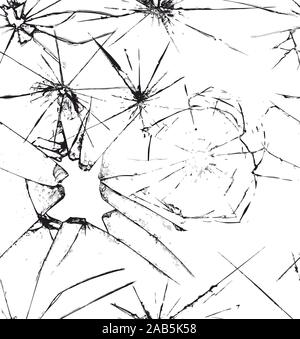 Broken Glass pattern grunge vectoriel continu,effet isolé sur fond blanc Illustration de Vecteur