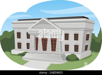 Cartoon vector illustration University Building Illustration de Vecteur