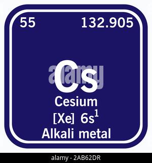 Le césium Tableau périodique des éléments Vector illustration EPS 10. Illustration de Vecteur