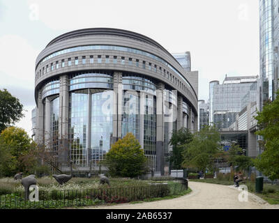 Bruxelles, Belgique - 13 octobre, 2017 : l'extérieur de l'Union européenne Parlement européen à Bruxelles Banque D'Images