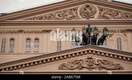 Vue avant du Théâtre Bolchoï à Moscou, Russie Banque D'Images
