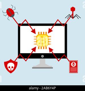 Concept de sécurité des données. Des cercles, intégrer télévision d'icônes. Connecté symboles pour garde, la protection, la surveillance, la sécurité ou le contrôle des concepts. Caricature de télévision Banque D'Images