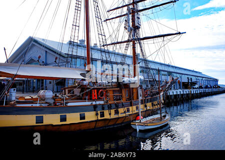 Sloop à Constitution Dock Hobart Banque D'Images