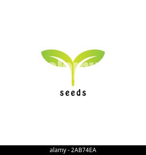 Concept design vector logo graines Illustration de Vecteur