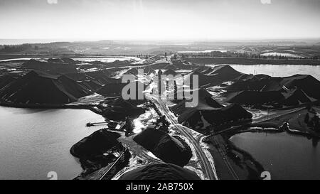 Le Gravel Pit de la vue d'un drone - 4 Banque D'Images