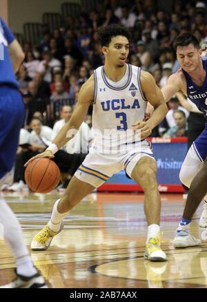 23 novembre 2019 - Jules Bernard UCLA Bruins guard # 3 lors d'un match entre les Cougars de Brigham Young et l'UCLA Bruins au Lahaina Civic Center sur l'île de Maui à Lahaina, HI - Michael Sullivan/CSM. Banque D'Images