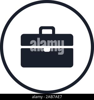 L'icône en cas de conception de style solide convient pour site web, app, et la conception d'interfaces utilisateur. Icône valise. Vector illustration noir porte-documents avec avc et modifiable Illustration de Vecteur